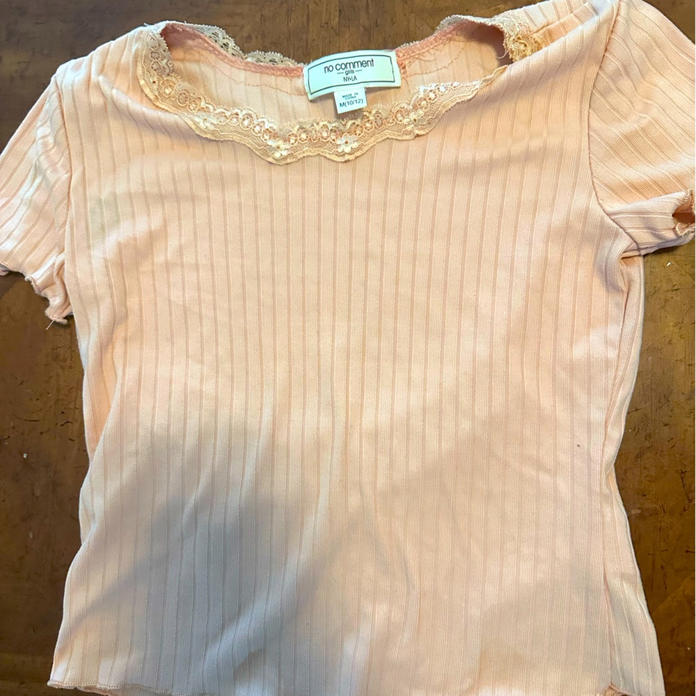No Comment Girls Peach Crop top